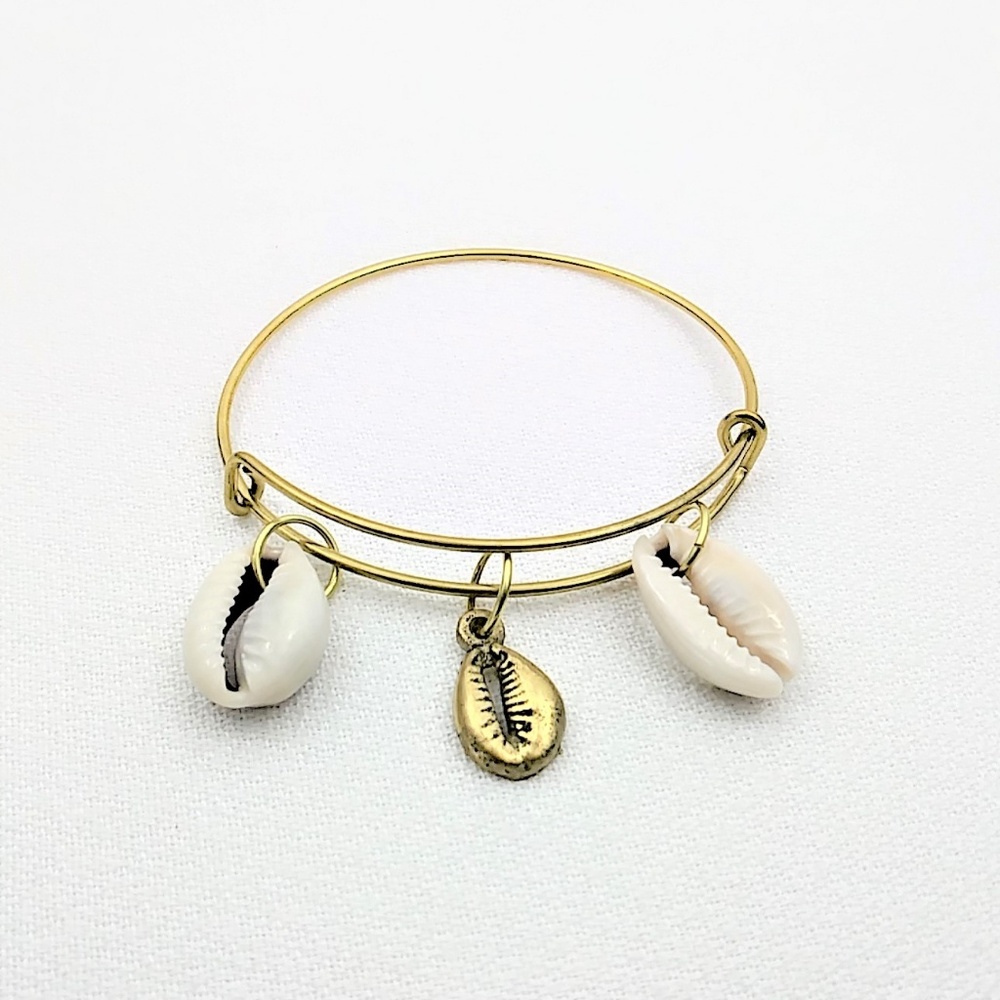 Brass Cowrie Shell ~ Charm Bracelet